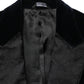 Black Cotton Single Breasted Jacket Blazer