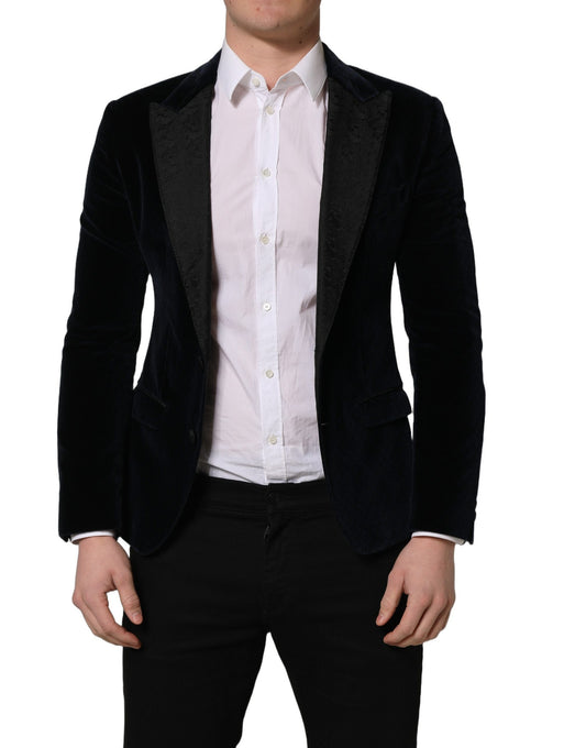 Black Cotton Single Breasted Jacket Blazer