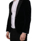 Black Cotton Single Breasted Jacket Blazer