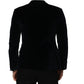 Black Cotton Single Breasted Jacket Blazer