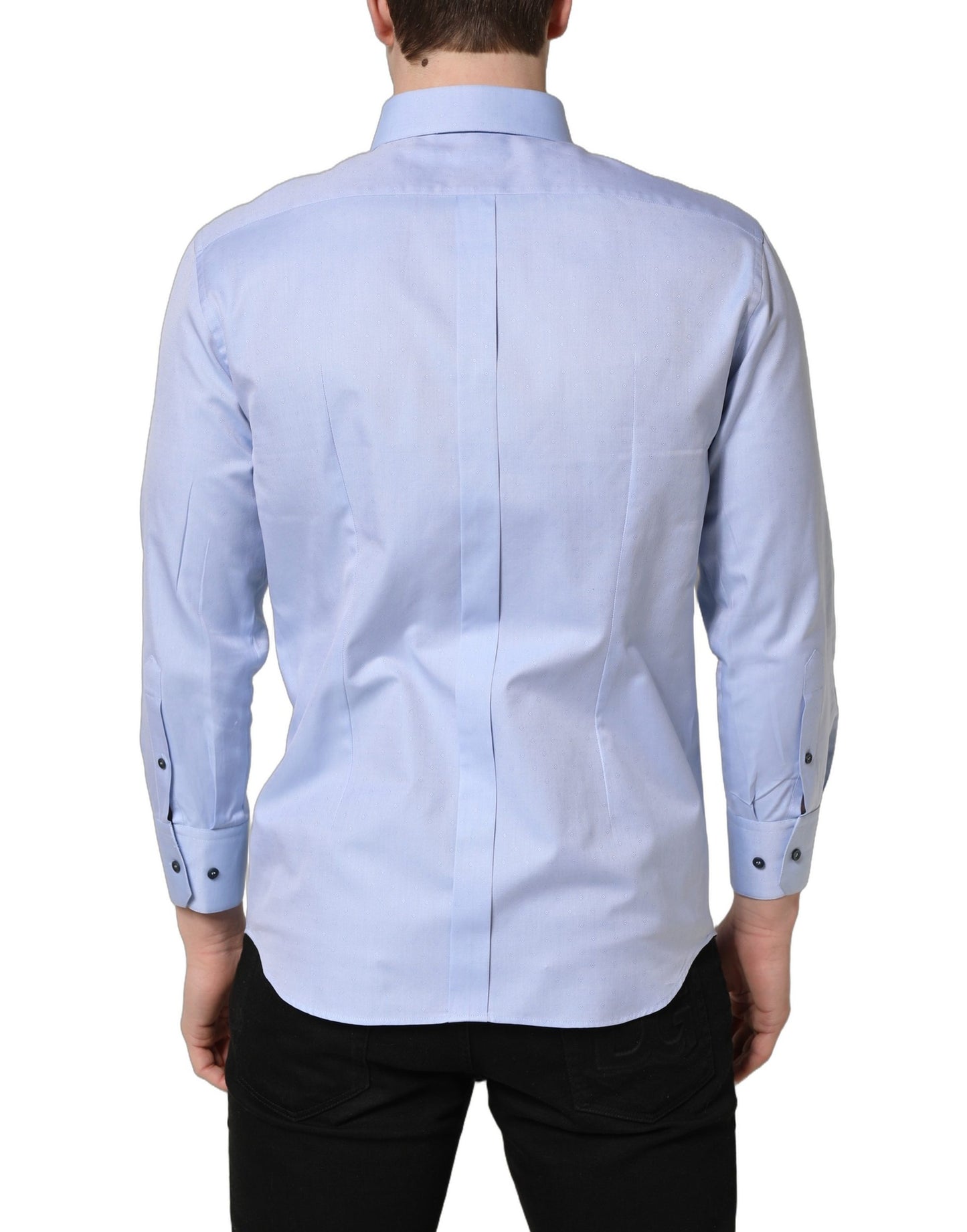Light Blue Cotton Dress Formal Men Shirt