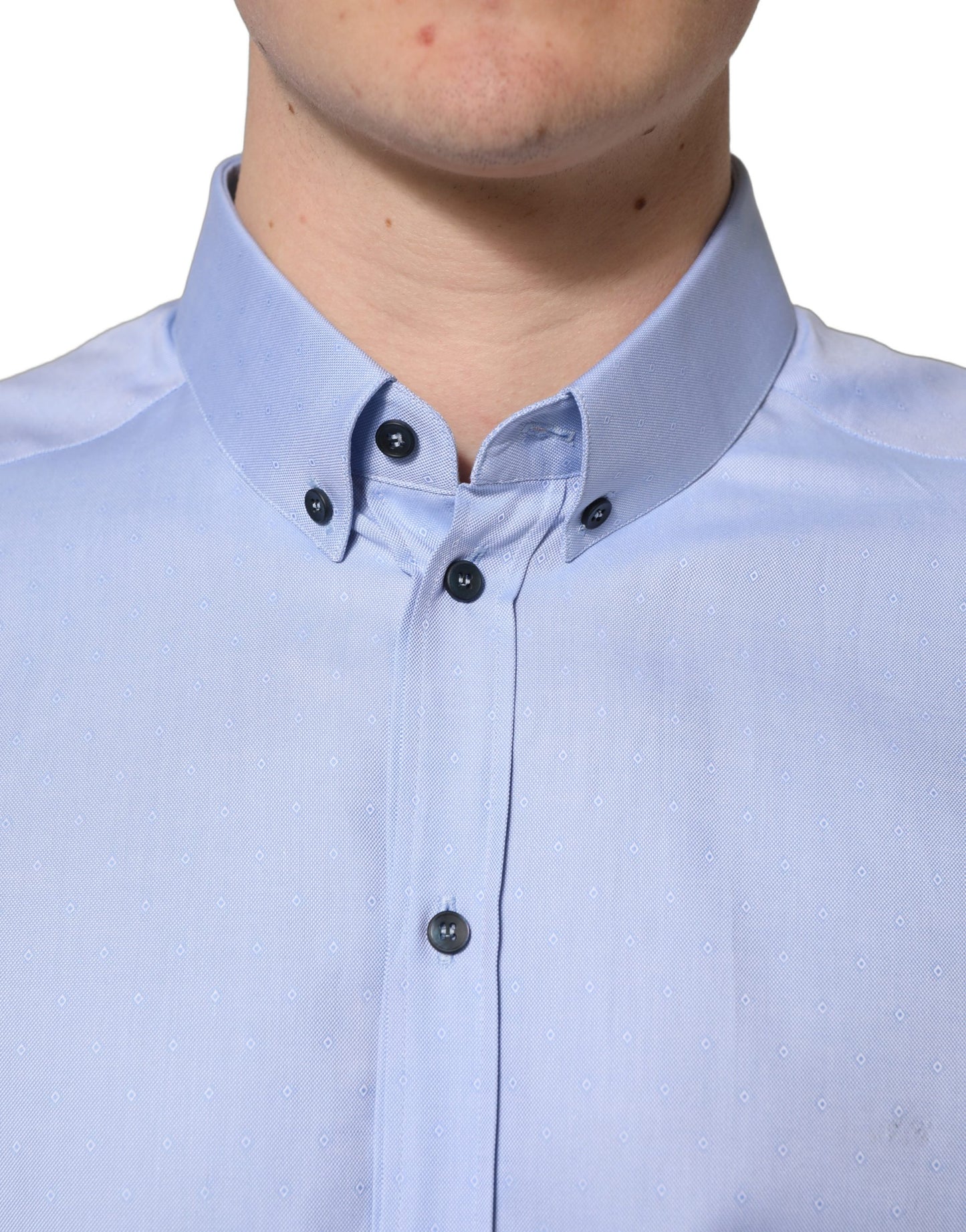 Light Blue Cotton Dress Formal Men Shirt