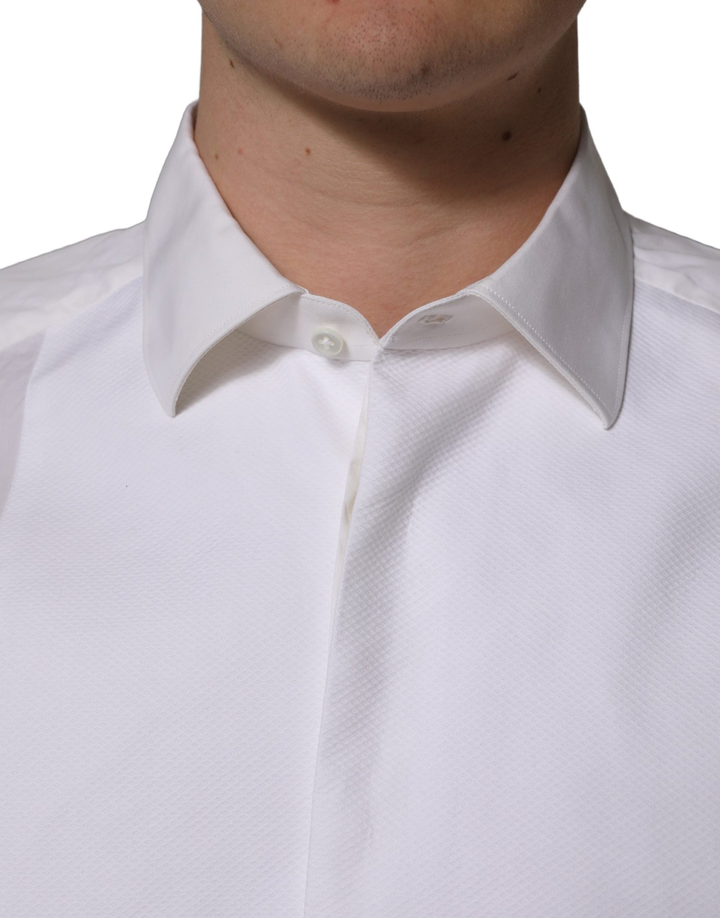 White Bib Cotton Poplin Dress Formal Shirt