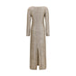 Brown Acetate Casual Dress