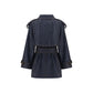 Blue Cotton Trench Coat