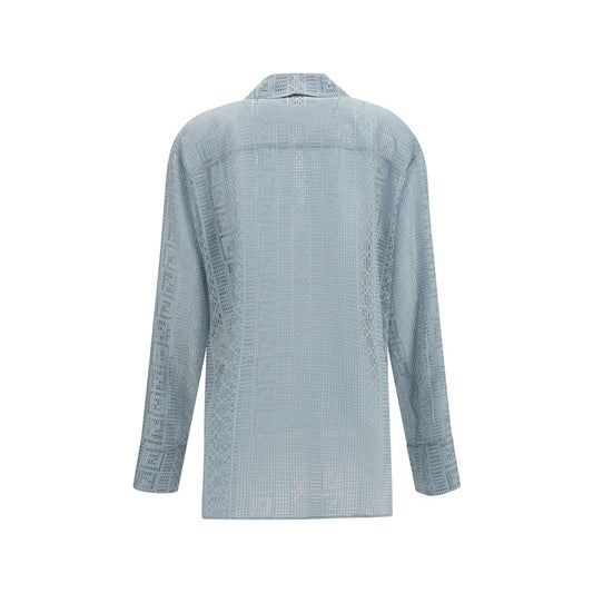 Blue Silk Dress Shirt