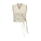 Beige Cotton Sleveless Jacket