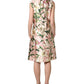 Light Pink LilyPrint Sleeveless Sheath Dress