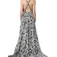 Black White Logo Sleeveless Floor Length Maxi Dress