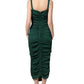Green Ruched Sweetheart Bodycon Midi Dress