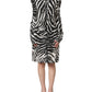 Black White Zebra Crystal Embellished Dress