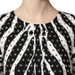 Black White Zebra Crystal Embellished Dress