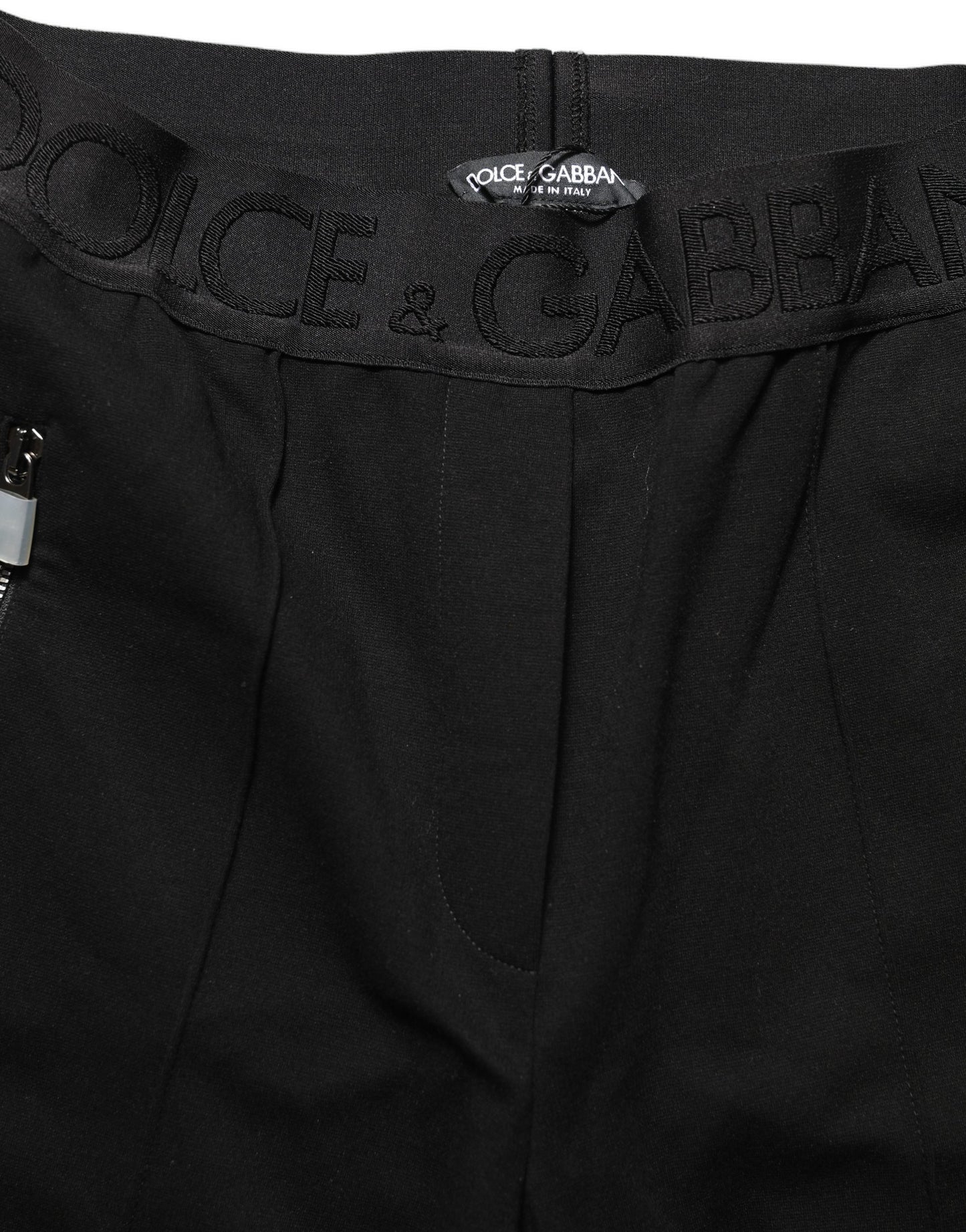 Black Viscose Mid Waist Skinny Trouser Pants