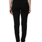 Black Viscose Mid Waist Skinny Trouser Pants