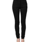 Black Nylon Stretch Skinny High Waist Pants