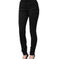 Black Nylon Stretch Skinny High Waist Pants