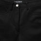 Black Nylon Stretch Skinny High Waist Pants