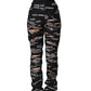 Black Logo Tape Cut Out Skinny High Waist Pants