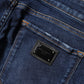 Blue Distressed Skinny Cotton Denim Jeans