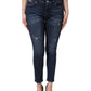 Blue Distressed Skinny Cotton Denim Jeans