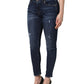 Blue Distressed Skinny Cotton Denim Jeans