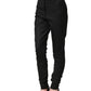 Black Wool High Waisted Logo Trouser Pants
