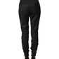 Black Wool High Waisted Logo Trouser Pants
