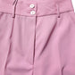 Pink High Waisted Polyester Trouser Pants