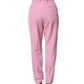 Pink High Waisted Polyester Trouser Pants