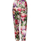 Multicolor Floral Print Tapered Trouser Pants