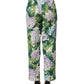 Multicolor Floral Print Tapered Trouser Pants