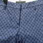 Blue Polka Dotted Slim Fit Capri Denim Jeans
