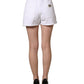 White Cotton HighWaist Denim Hotpants Shorts