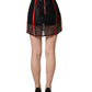 Red Satin Corset Style High Waist Mini Skirt
