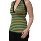 Multicolor Stripes Wool Knit Halter Tank Top