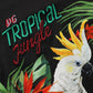 Black Tropical Print Cotton Round Neck T-Shirt