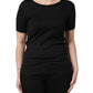 Black Cotton Round Neck Short Sleeves T-Shirt