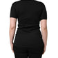 Black Cotton Round Neck Short Sleeves T-Shirt