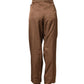 Brown High Waist Flared Trouser Pants