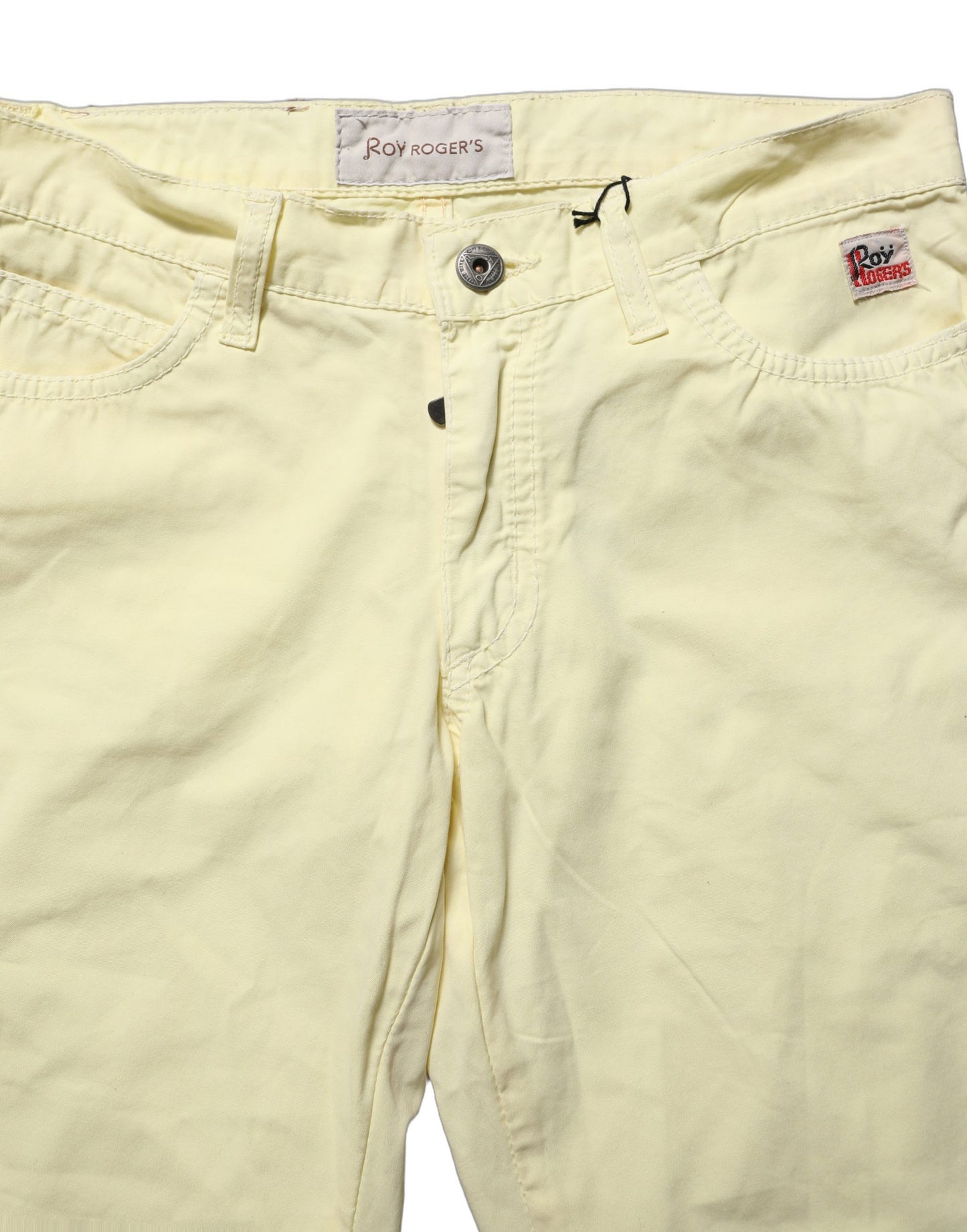 Yellow Cotton Straight Casual Denim Trouser Jeans