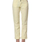 Yellow Cotton Straight Casual Denim Trouser Jeans