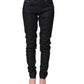 Black Cotton Stretch HighWaist Skinny Denim Trouser Jeans