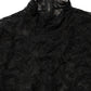 Black Floral Lace Turtle Neck Long Sleeve Top