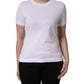 White Cotton Round Neck Short Sleeves T-Shirt