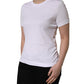 White Cotton Round Neck Short Sleeves T-Shirt