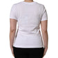 White Cotton Round Neck Short Sleeves T-Shirt