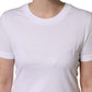 White Cotton Round Neck Short Sleeves T-Shirt