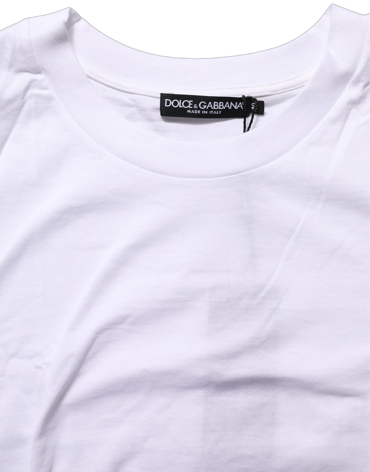 White Cotton Round Neck Short Sleeves T-Shirt