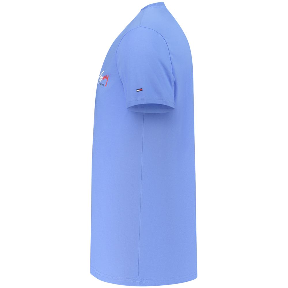 Azzurro Cotton Uomo T-Shirt