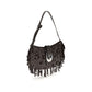 Brown Polyester Shoulder Bag